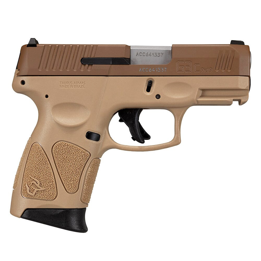 Taurus G3C 9mm 3.26"Bbl Tan/Troy Coyote MA Compliant Pistol w/(3)10rd Mags 1-G3C