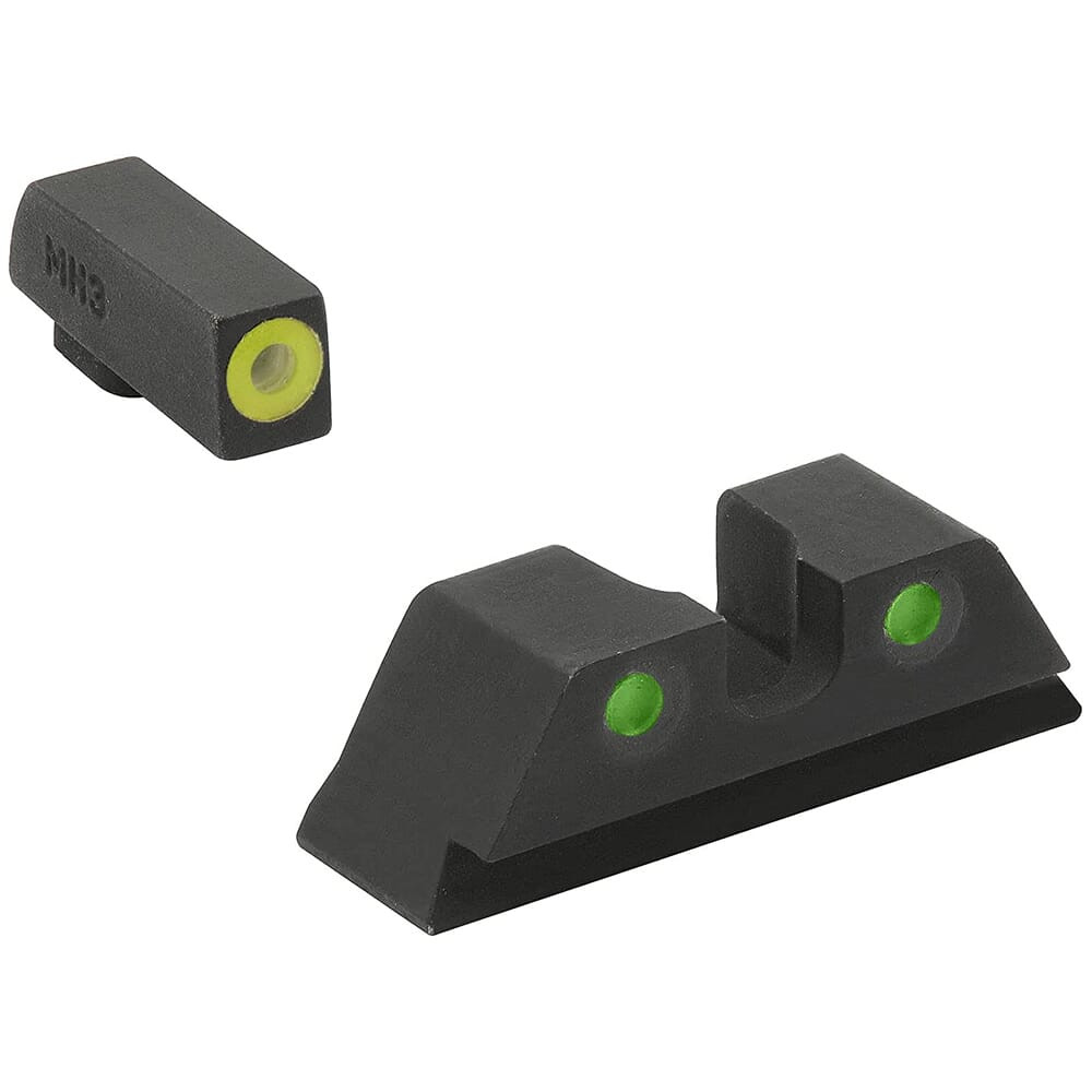 Meprolight USA Meprolight Hyper-Bright Springfield XDM Yellow Ring/Green Fixed Pistol Sight Set 414203121 - Meprolight USA