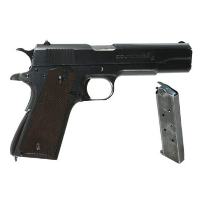 Colt Government Model 45 ACP in blue finish. This pistol was made in the 1940's. This is a consignment pistol in Excellent condition.-Bosart - Colt