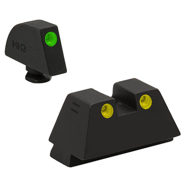 Meprolight USA Meprolight Tru-Dot Glock Std Frame 9/357SIG/40/45GAP Green/Yellow Suppressor Height Pistol Sight Set 102243291 - Meprolight USA