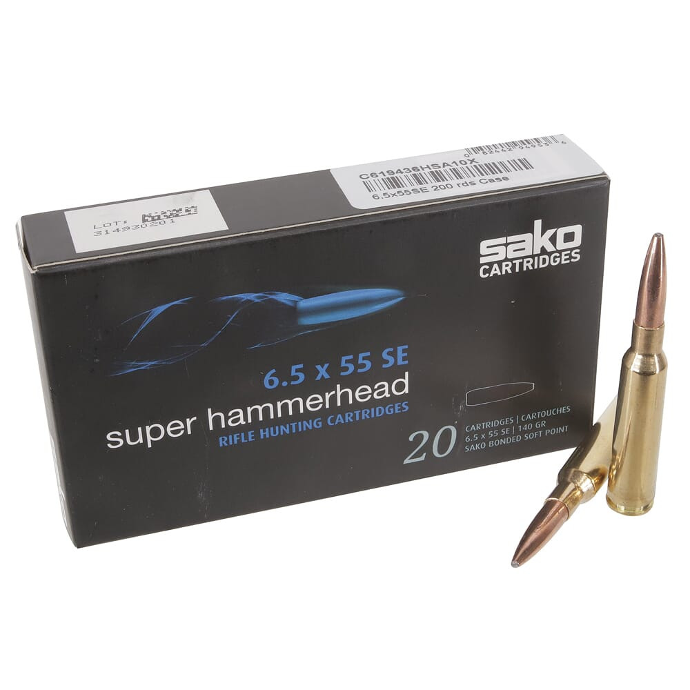 Sako Super Hammerhead 6.5x55 Swede 140gr Ammunition Case of 200 C619436HSA10X - Sako