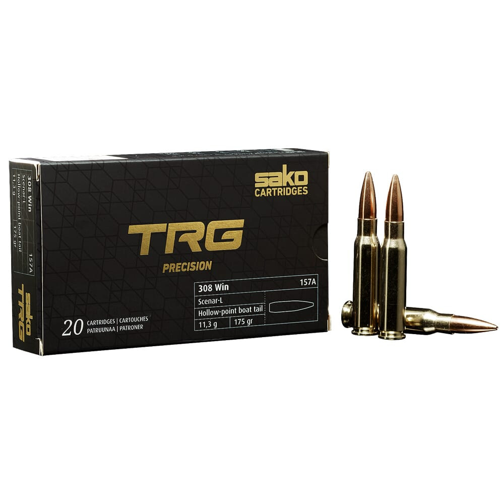 Sako TRG Precision .308 Win 175gr Hollow Point Boat Tail Ammunition Case of 200 C629157ASA10X - Sako