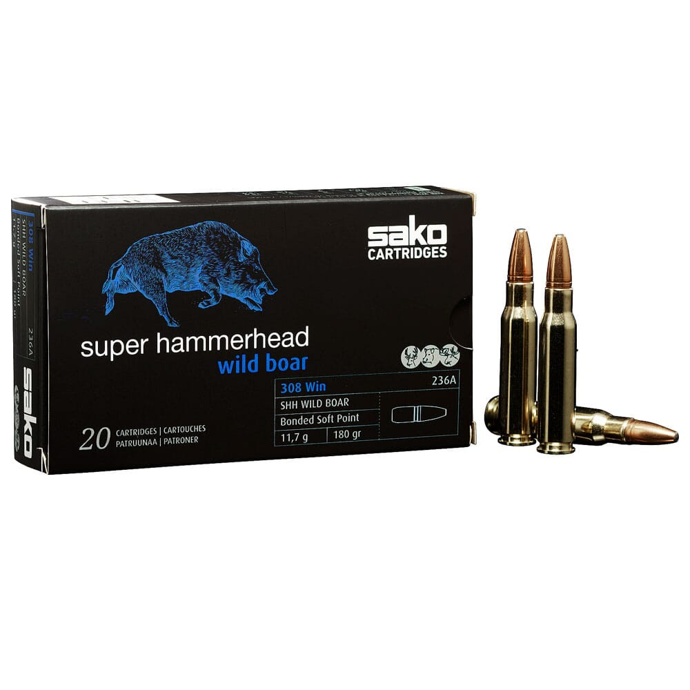 Sako Super Hammerhead .308 Win 180gr Ammunition Case of 200 C629236ASA10X - Sako