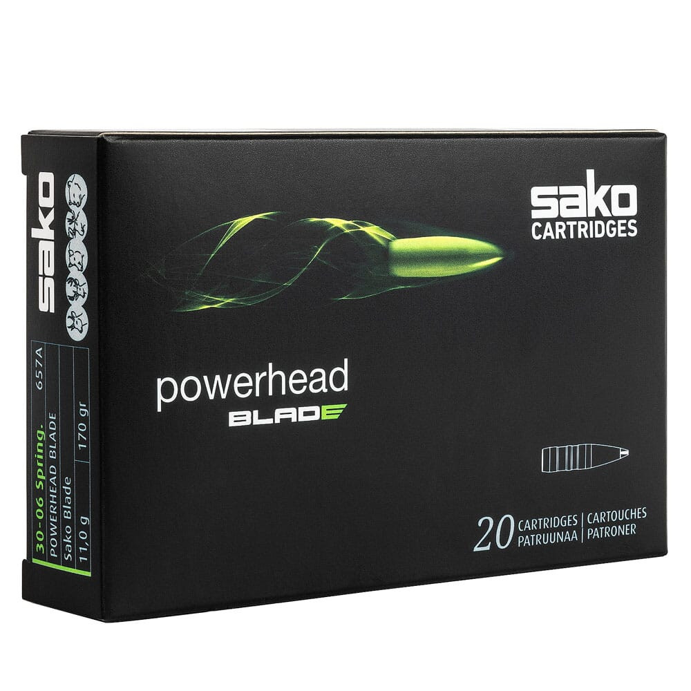 Sako Powerhead Blade .30-06 Sprg 170gr Lead Free Ammunition Box of 20 C631657ASA10XBX - Sako