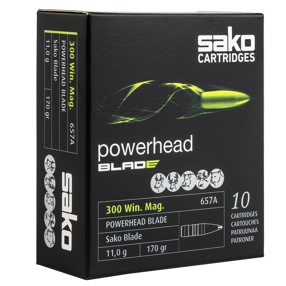 Sako Powerhead Blade .300 Win Mag 170gr Lead Free Ammunition Case of 100 C633657ASB10X - Sako