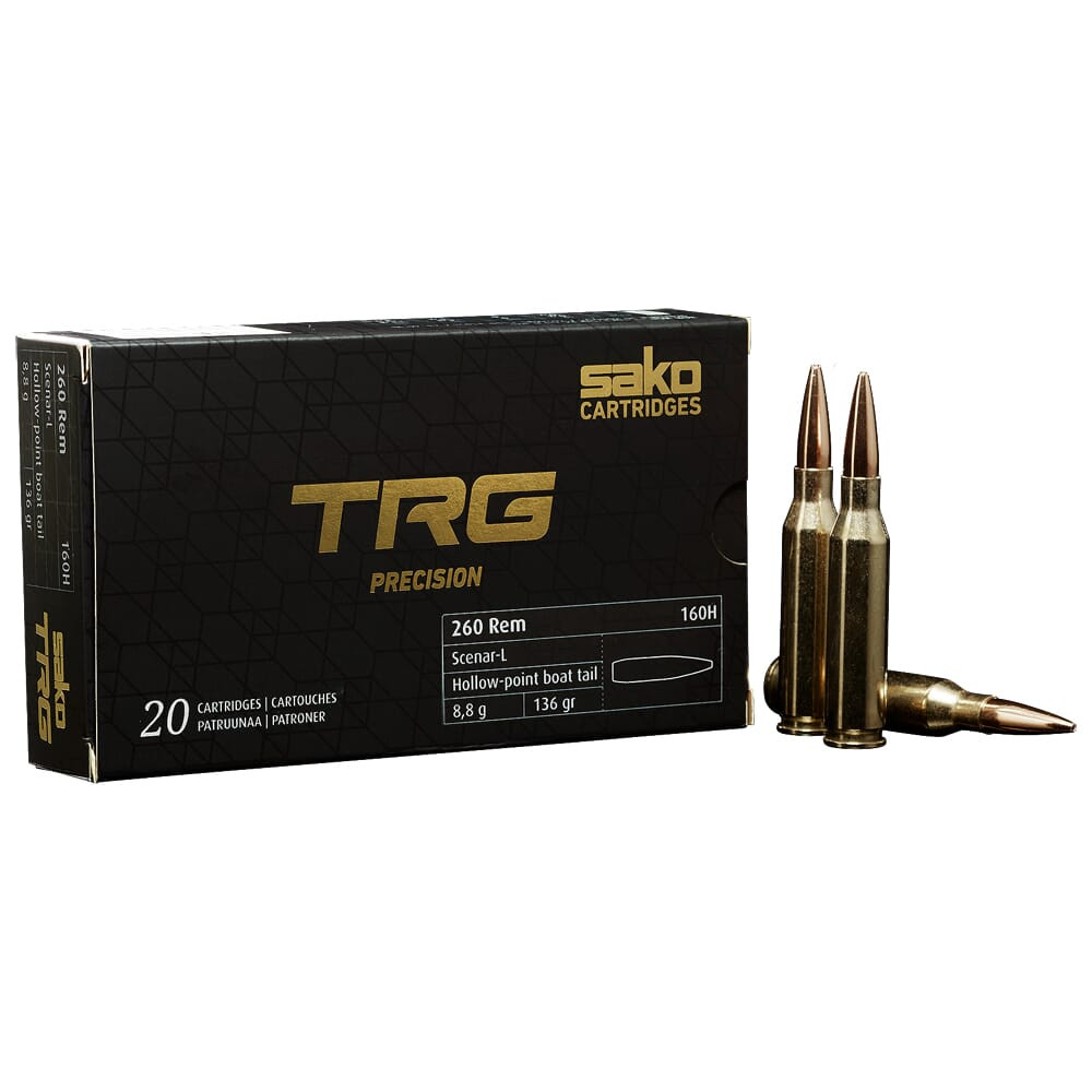 Sako TRG Precision .260 Rem 136gr Hollow Point Boat Tail Ammunition Case of 200 C661160HSA10X - Sako