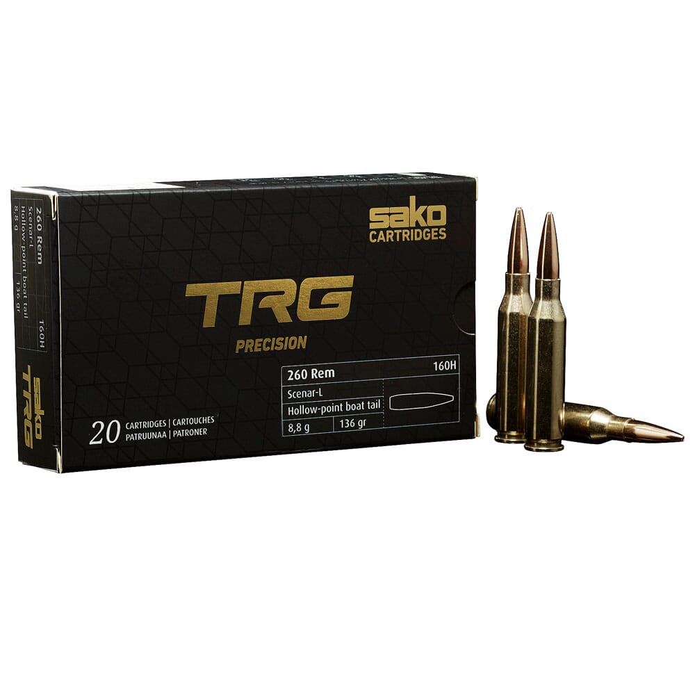 Sako TRG Precision .260 Rem 136gr Hollow Point Boat Tail Ammunition Box of 20 C661160HSA10XBX - Sako