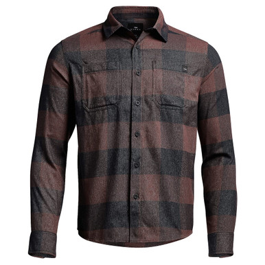 Sitka Gear Grange Flannel Dark Red Plaid Medium 600071-DRP-M Top - Sitka Gear