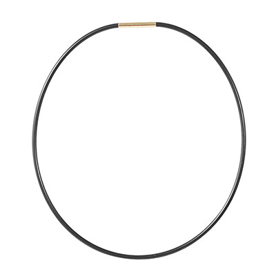 Alex Sepkus Black 3mm Silicone Necklace with Stainless Steel Core 16" 18K Bayonet CH-IN163.0 - Alex Sepkus