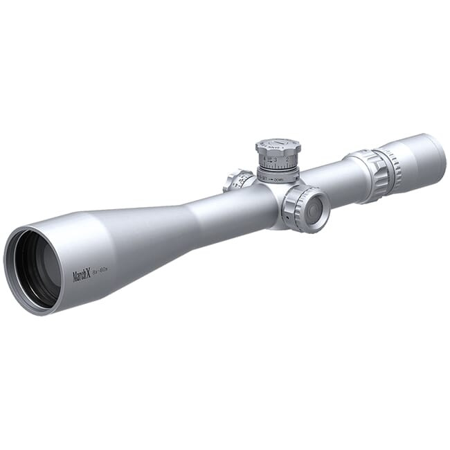 March Scopes March X Tactical 8-80x56mm Silver MTR-RTM Reticle 1/8MOA Illuminated Riflescope D80V56STI-MTR-RTM-800369 - March Scopes