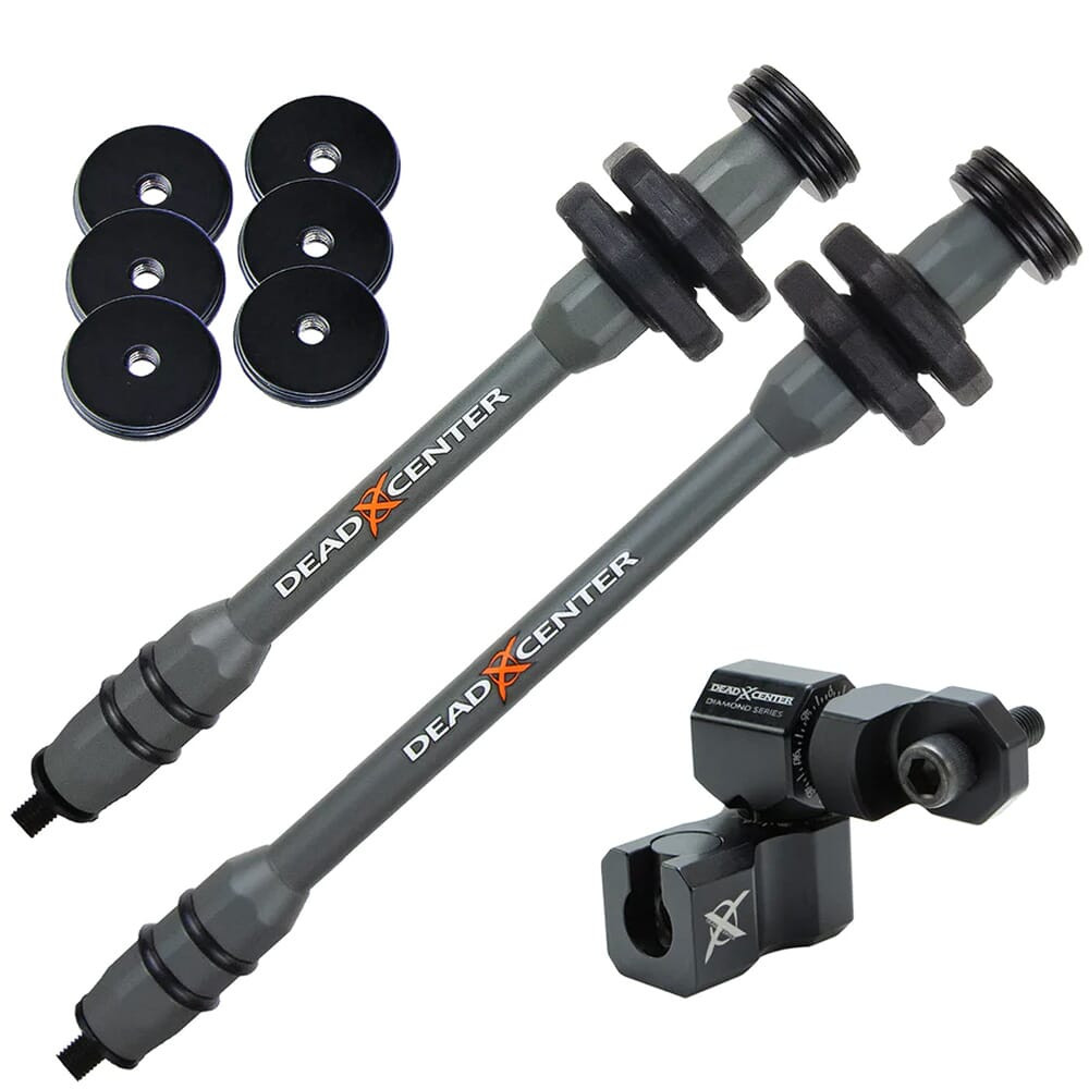Dead Center Archery Dead Center Dead Level Hunter XS Lite 10" & 8" Grey Stabilizers DLHXSL-10-8-GRY in Gray - Dead Center Archery