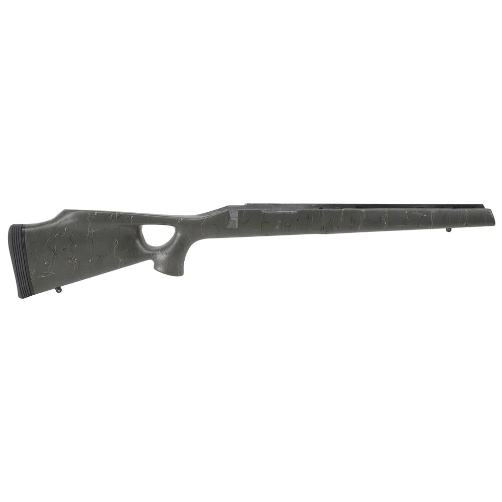 Christensen Arms Aerograde Carbon Fiber SA Green w/Tan Webbing Thumbhole Stock 810-00002-03 in Green With Tan Webbing - Christensen Arms