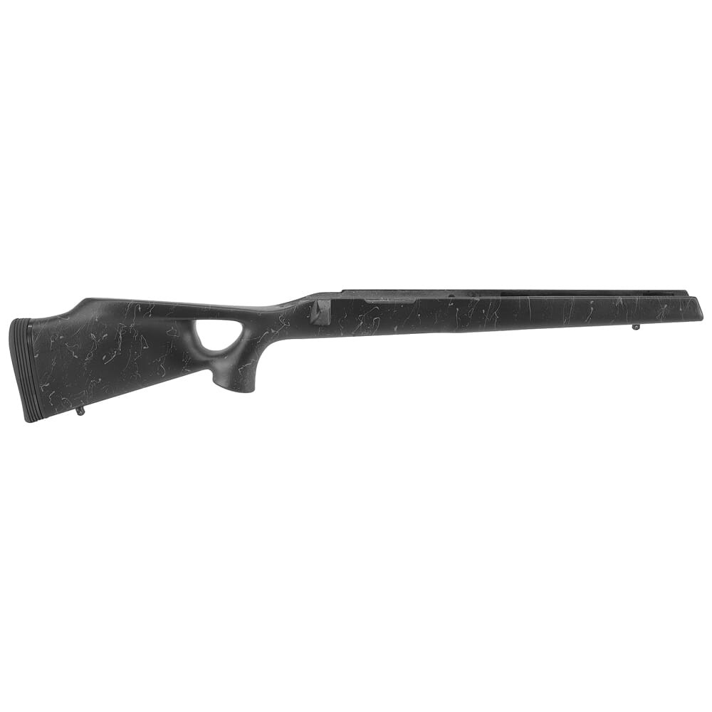 Christensen Arms Aerograde Carbon Fiber SA Black w/Gray Webbing Thumbhole Stock 810-00002-04 in Black With Gray Webbing - Christensen Arms
