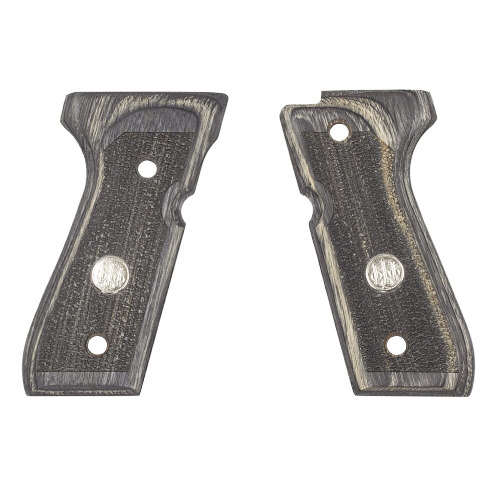 Beretta 92/96 Series Grey Wood Grips w/Medallion Logo E01439 - Beretta