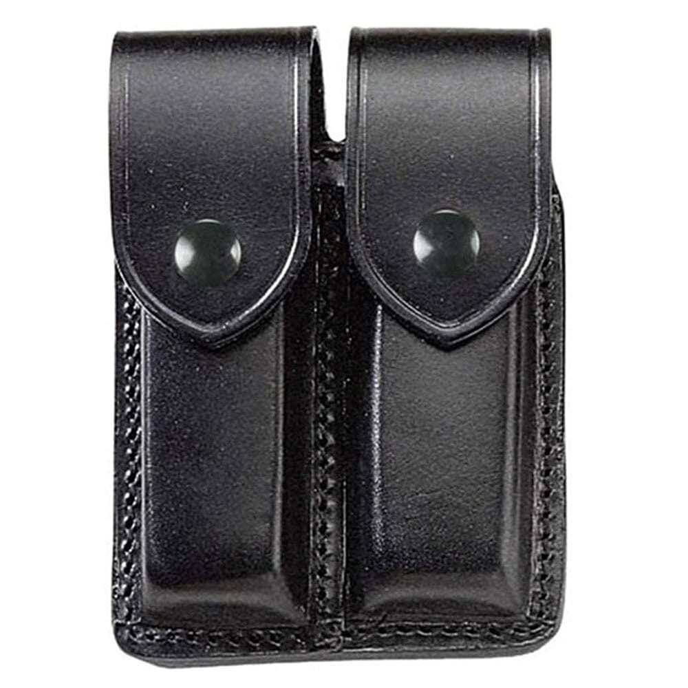 Beretta Black Double Leather Magazine Pouch w/Flap E03563 - Beretta