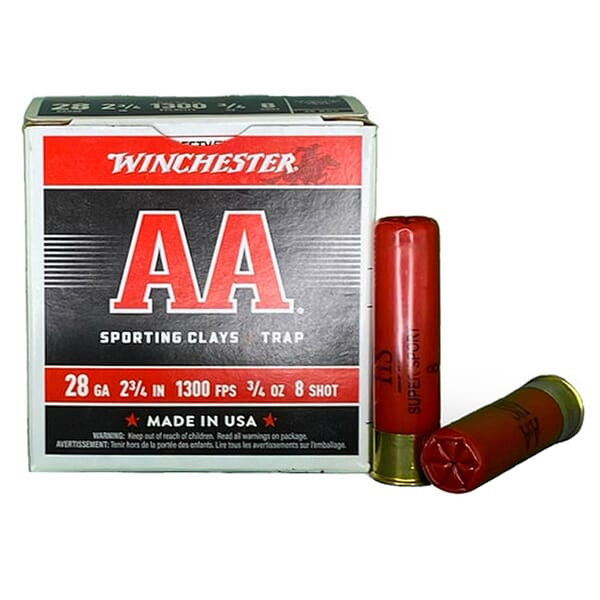 Winchester 28ga 2.75" #7.5 AA Super Sport SC 3/4oz Shells Case of 500 AASC287VP - Winchester