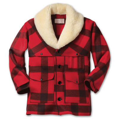 Filson Wool Packer Coat Red Black Plaid 50 10040 Jacket in Black/Red Plaid - Filson