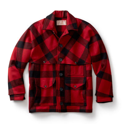 Filson Double Mackinaw Cruiser Red Black Plaid 44 10041 Jacket in Red/Black Plaid - Filson