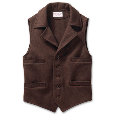 Filson SM Brown Mackinaw Western Vest FIL-10057-BR, Small - Filson