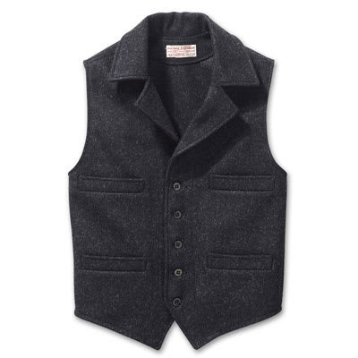 Filson LG Charcoal Mackinaw Western Vest 10057 in Gray, Large - Filson