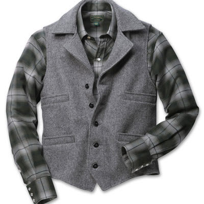 Filson SM Gray Mackinaw Western Vest FIL-10057-GY, Small - Filson