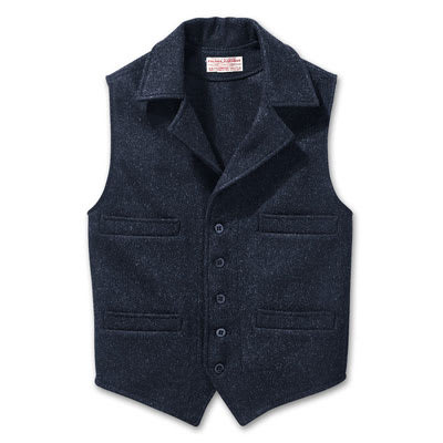Filson SM Navy Mackinaw Western Vest FIL-10057-NA, Small - Filson