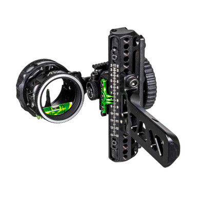 AXCEL Archery Driver Plus Slider Sight-Mathews® Bridge-Lock - w/ AVX-31 Scope-Single Pin-.010 Green Fiber-Stealth ADVP-B110-3GA - AXCEL Archery