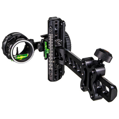 AXCEL Archery Driver Plus Slider Sight - Standard Pro Bar - w/ AVX-41 Scope - Single Pin - .019 Green Fiber - Stealth ADVP-S119-4GA - AXCEL Archery