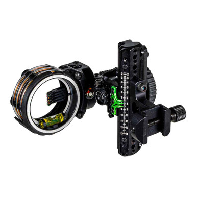 AXCEL Archery Driver Slider Sight - Picatinny - w/ AccuStat II Scope - Micro 5 Pins - .019 Fiber - Stealth ADVR-P519-4AB in Green