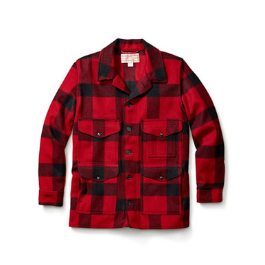 Filson Wool Mackinaw Cruiser Red Black Plaid SM 10400 Top in Fil-10400-Rb-Sm, Small - Filson
