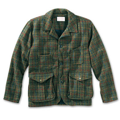 Filson Guide Work Jacket - Plaid XS in Brown Gold Blue Plaid - Filson