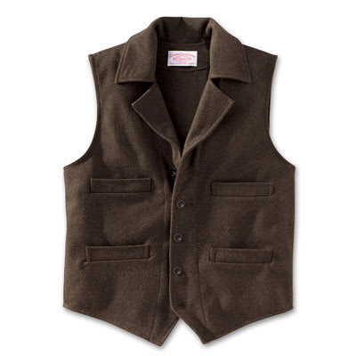 Filson XS Brown LT Wool Western Vest 10422-BR - Filson