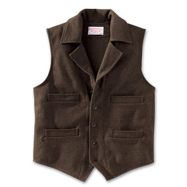 Filson XS Brown LT Wool Western Vest 10422-BR - Filson