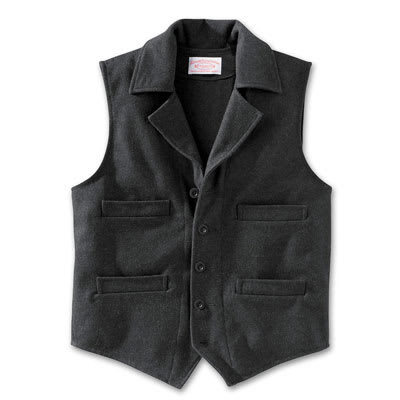 Filson XS Charcoal LT Wool Western Vest 10422-CH - Filson