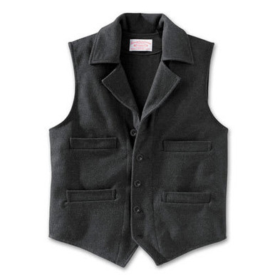 Filson XS Charcoal LT Wool Western Vest 10422-CH - Filson