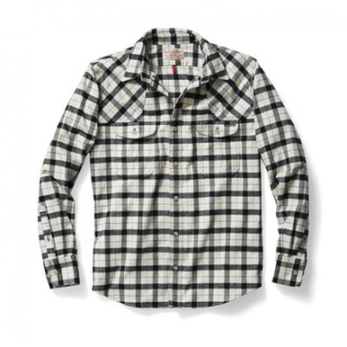 Filson Hunting Shirt Cream Flannel Black MD 10497 in Black/cream, Medium - Filson