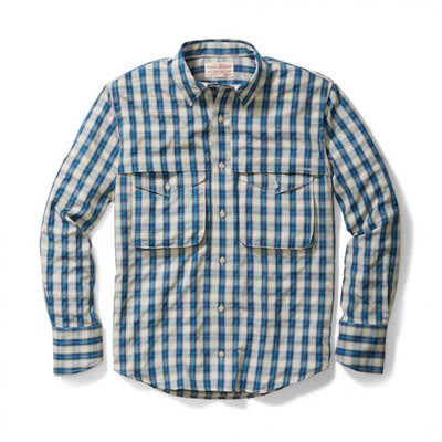 Filson Angler Shirt Aspen Blue Plaid MD 10604, Medium - Filson