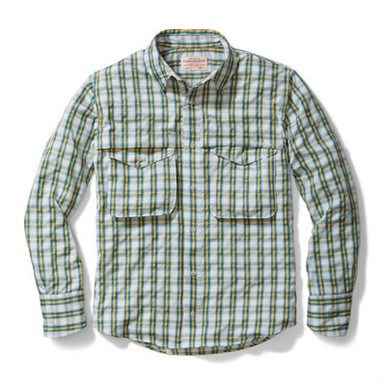 Filson Angler Shirt Amber Green Plaid SM 10604 in Amber/green Plaid, Small - Filson