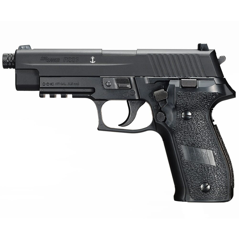 Sig Sauer P226 MK-25 Air .177 Cal 12gr CO2 Air Pistol w/(1) 16rd (8x2) Pellet Mag & 3-Dot Fixed Sights AIR-226F-177-12G-16-BLK