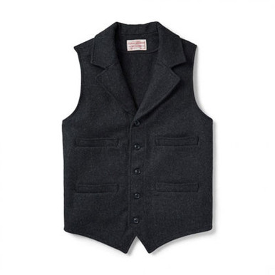 Filson Mackinaw Western Vest Charcoal LG 10682 in Gray, Large - Filson