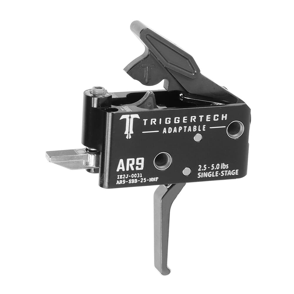 TriggerTech AR9/FX9 Single Stage Black/Black Adaptable Flat 2.5-5.0 lbs Trigger AR9-SBB-25-NNF - TriggerTech