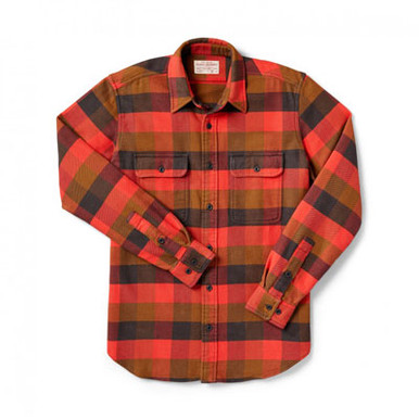 Filson Vintage Flannel Work Shirt Red Mackinaw Buffalo XL 10689 - Filson