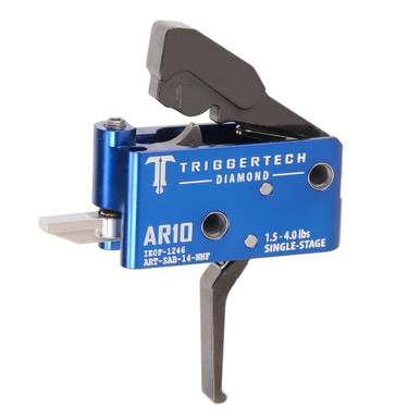 TriggerTech AR10 Single Stage Black/Blue Diamond Flat 1.5-4.0 lbs Trigger - TriggerTech
