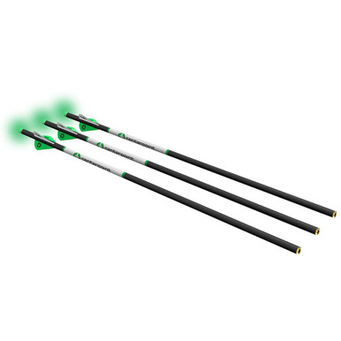 CenterPoint Archery Centerpoint Premium .003 20" 400gr Carbon Crossbow Arrows w/Green LED Half Moon Lighted Nocks 3pk AXCCA203PK - CenterPoint Archery