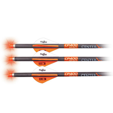 CenterPoint Archery Centerpoint CP400 Select 20" 400gr Carbon Arrow w/Orange Lighted Nock 3pk AXCP4SLN3PK - CenterPoint Archery