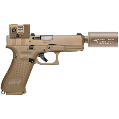 B&T Glock 19X 9mm Pistol w/ Hush Puppy Suppressor, Aimpoint Acro P2 & Hardcase FDE BT-HUSH-PUPPY-KIT-FDE - B&T