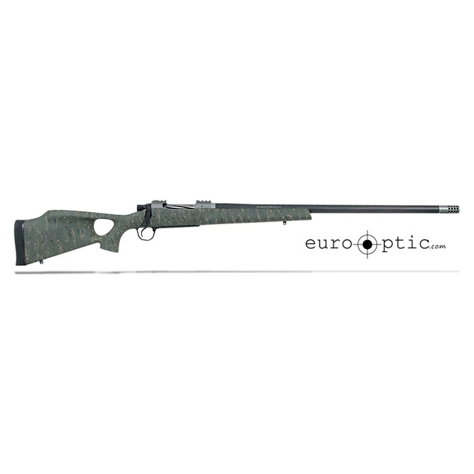 Christensen Arms Summit Ti-TH .338 Lapua Mag 27" Thumbhole Green W/Black And Tan Webbing Rifle CA10269-717423 - Christensen Arms