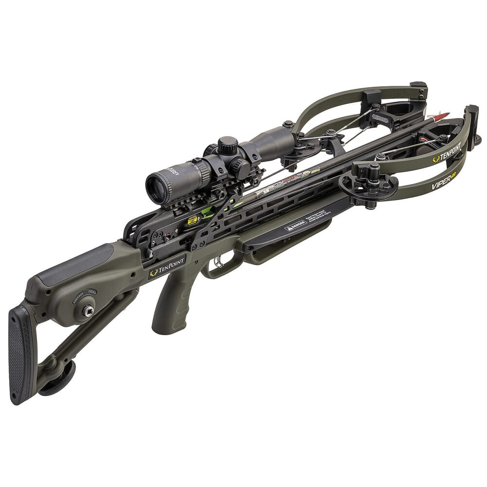 TenPoint Crossbows TenPoint Viper 430 Moss Green PRESIGHTED Crossbow w/ACUslide & Rangemaster 100 Scope CB23015-1549 - TenPoint Crossbows