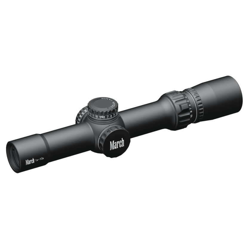 March Scopes March Compact 1-10x24 Di-plex Reticle 1/4MOA Riflescope D10V24 - March Scopes