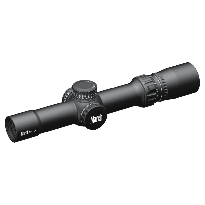 March Scopes March Compact 1-10x24 Di-plex Reticle 1/4MOA Riflescope D10V24 - March Scopes